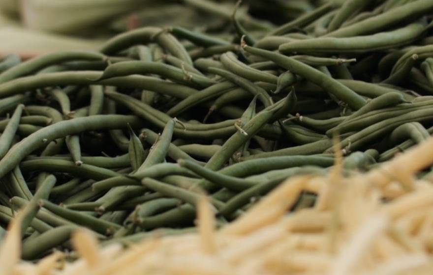 Green beans at a market