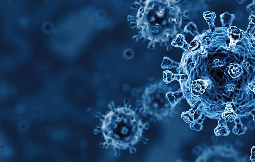 COVID-19 virus visualization banner