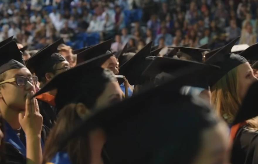 Graduating students seated