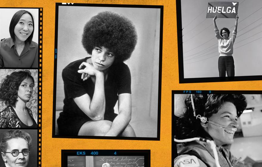 Photos of women from the quiz in black and white
