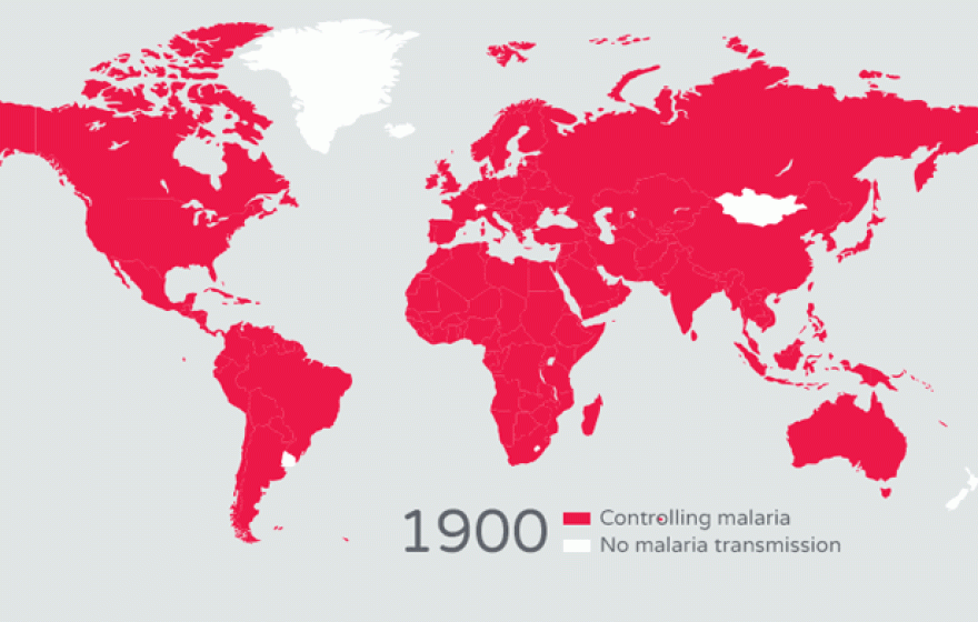 Malaria eradication map
