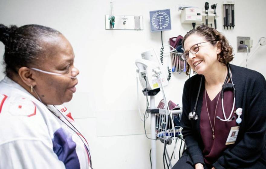 Margot Kushel with a patient