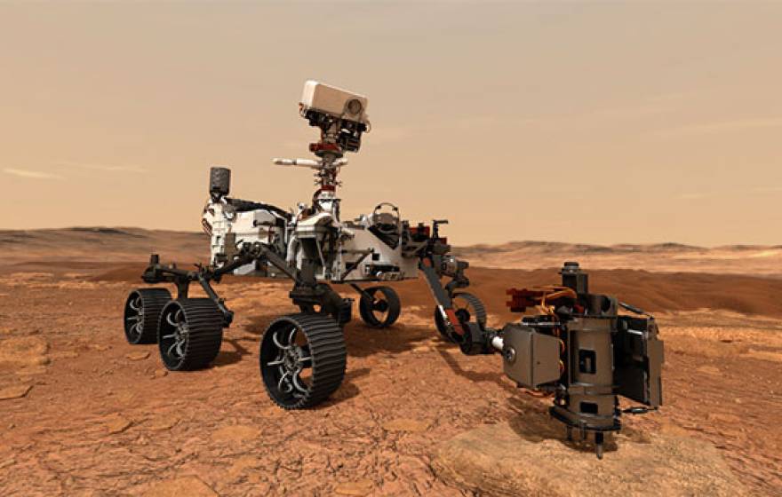 Mars rover on Mars visualization
