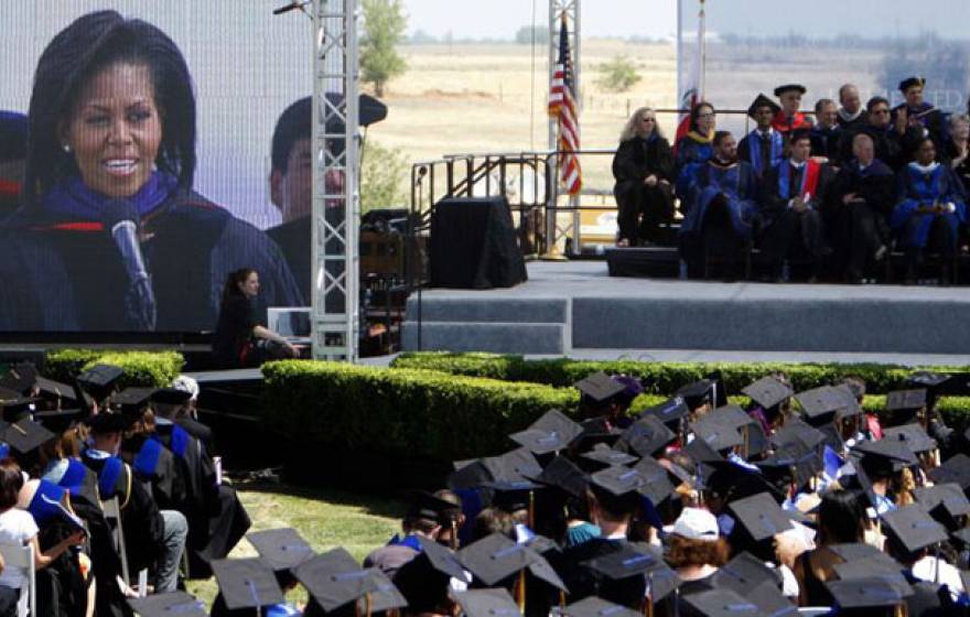 Michelle Obama speaking at UC Merced's commencement