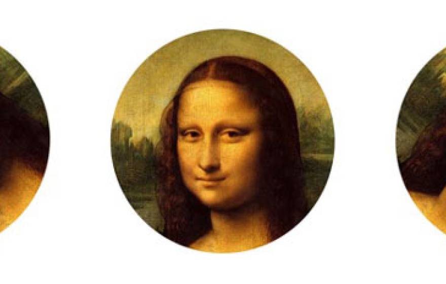 Mona lisa face at 3 angles