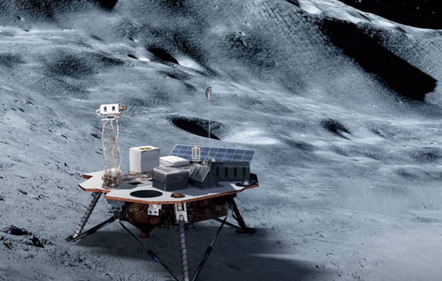 Moonlander on the moon