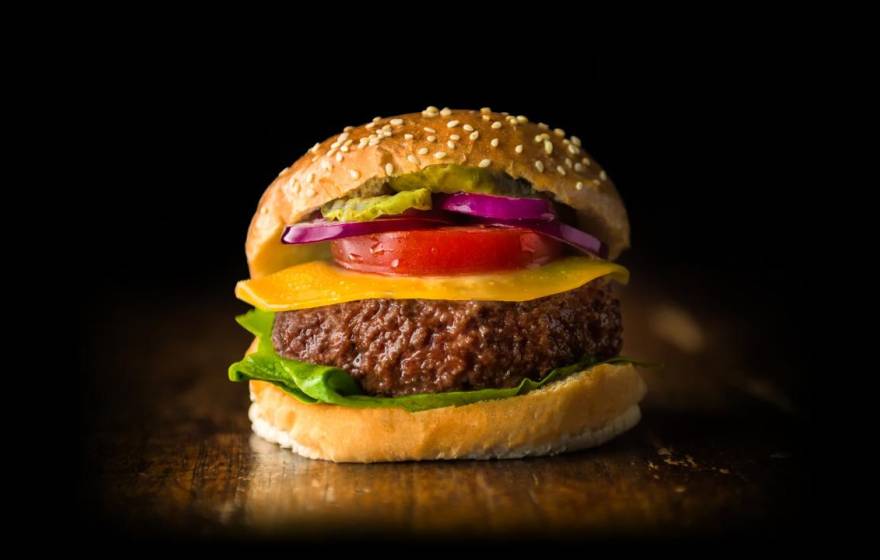 A burger made of lab-grown meat