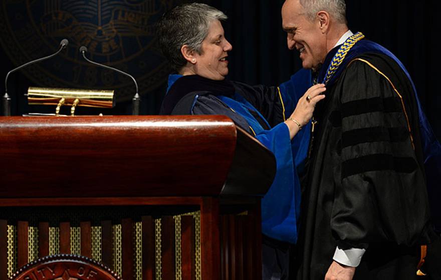 UC President Napolitano and UC Riverside Chancellor Kim Wilcox