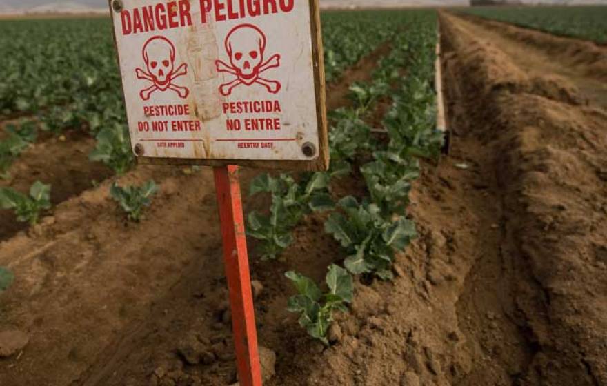 pesticide warning sign