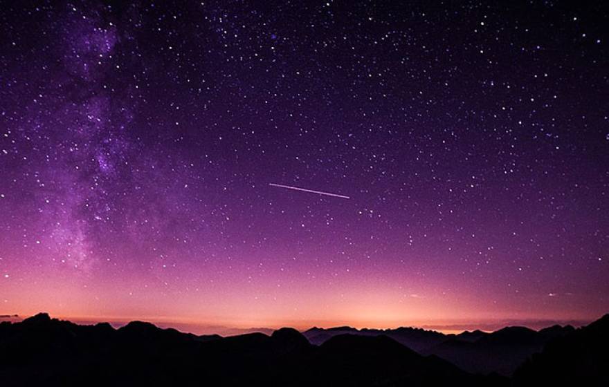 Purple night sky