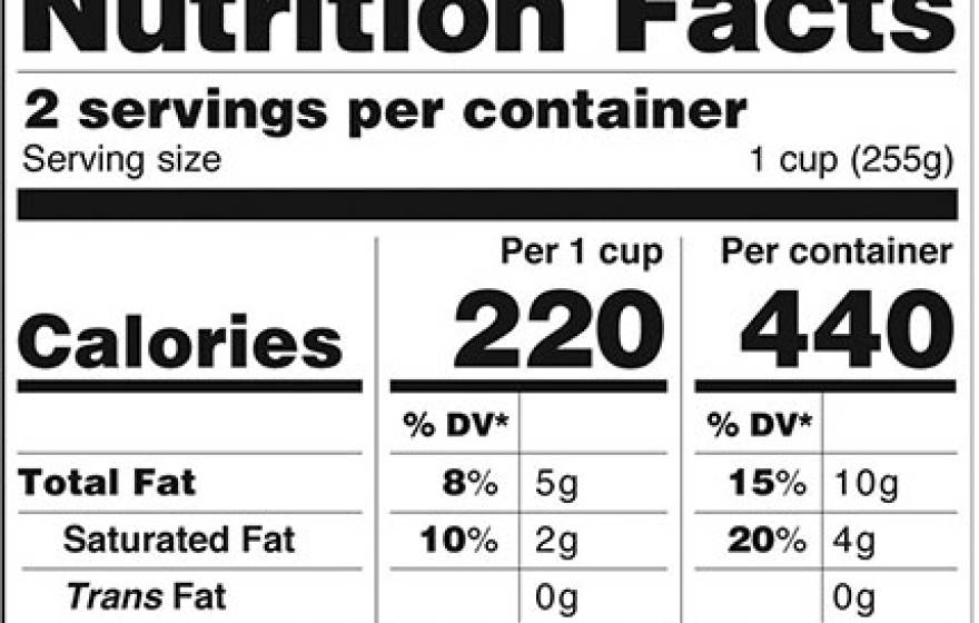 New nutrition label