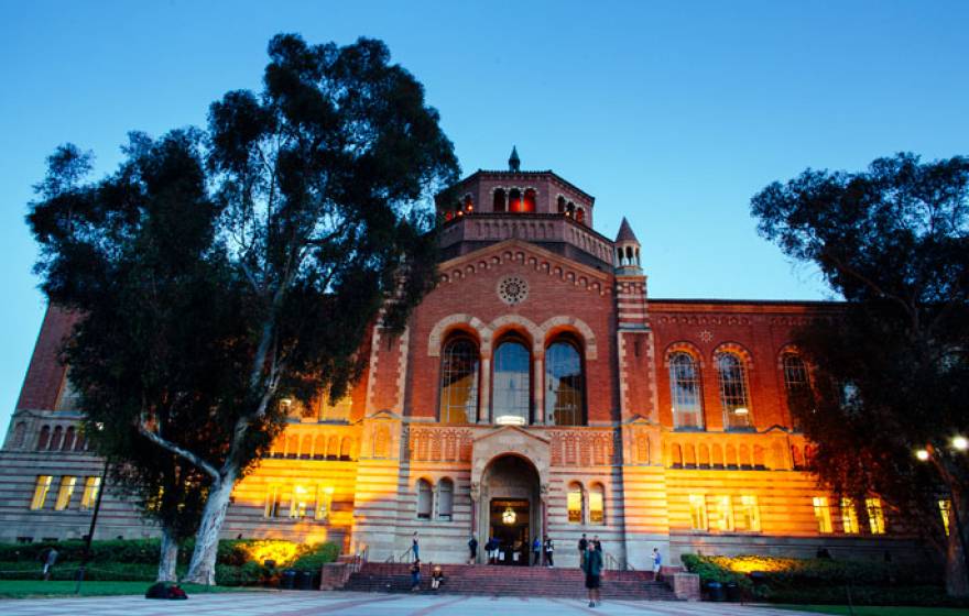 Powell Library at evening, UCLA
