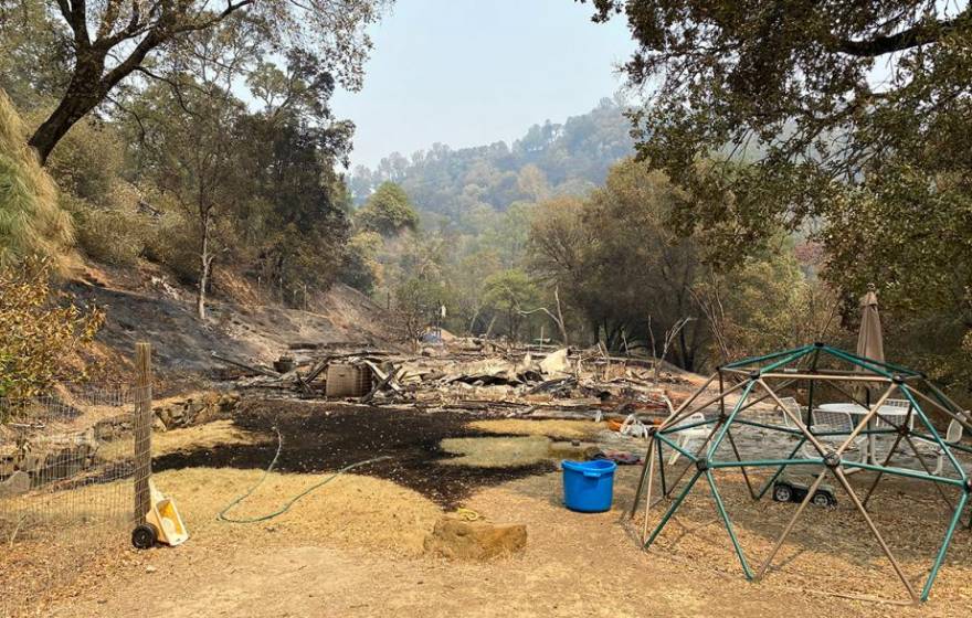 Quail Ridge Reserve director Shane Waddell’s house burned to the ground, leaving little more than the foundation and his children’s outdoor play structure.