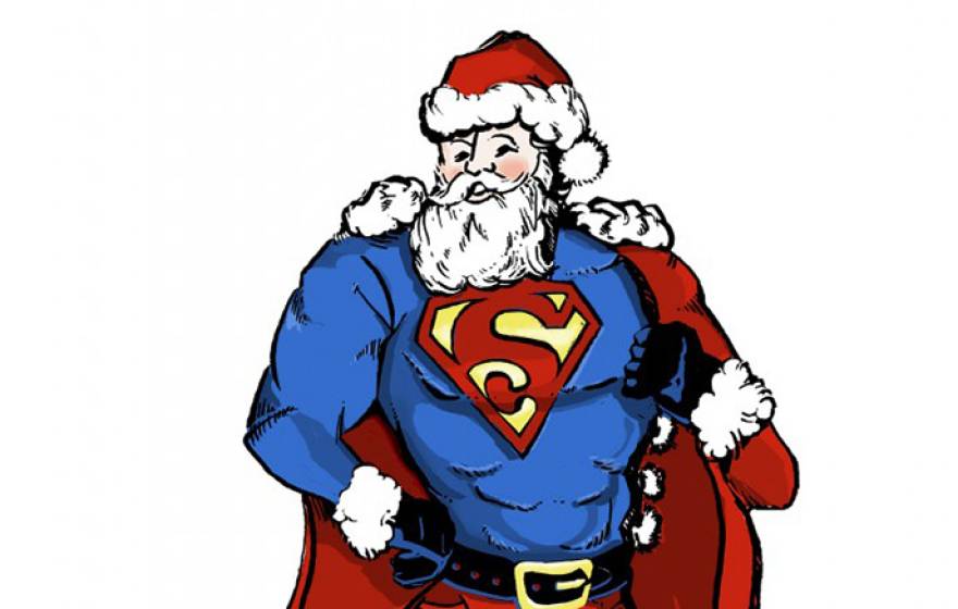 Santa vs. super heroes