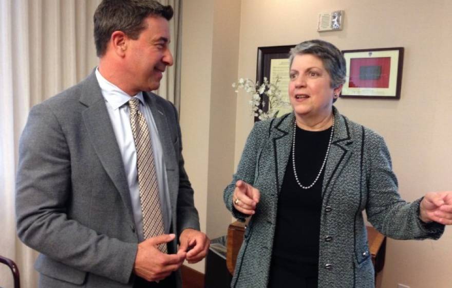 Scott Shafer and Janet Napolitano