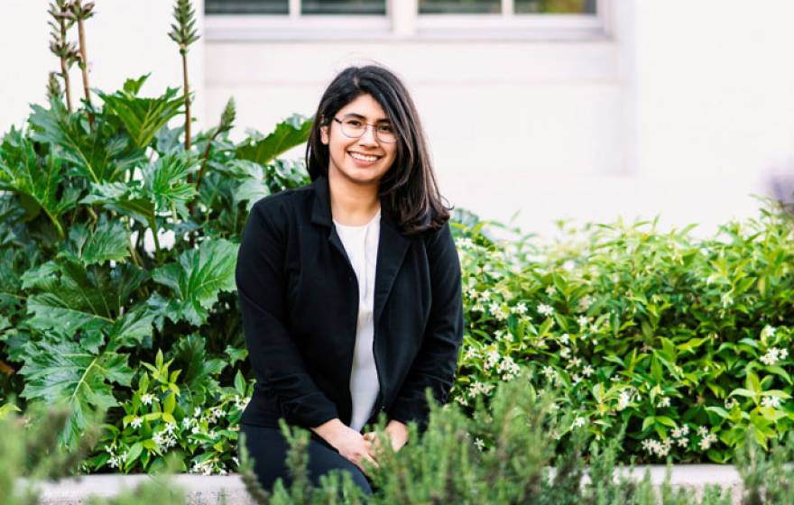 Graciela Serratos portrait outside with plants