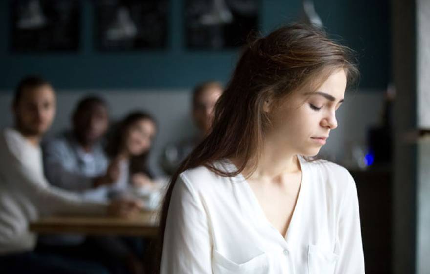 Sleep deprived girl in classroom