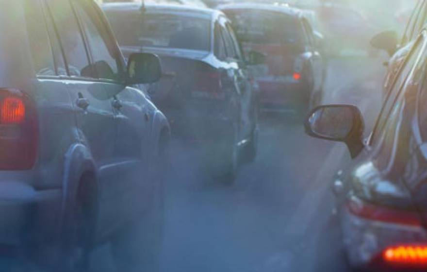 Smog outside of cars