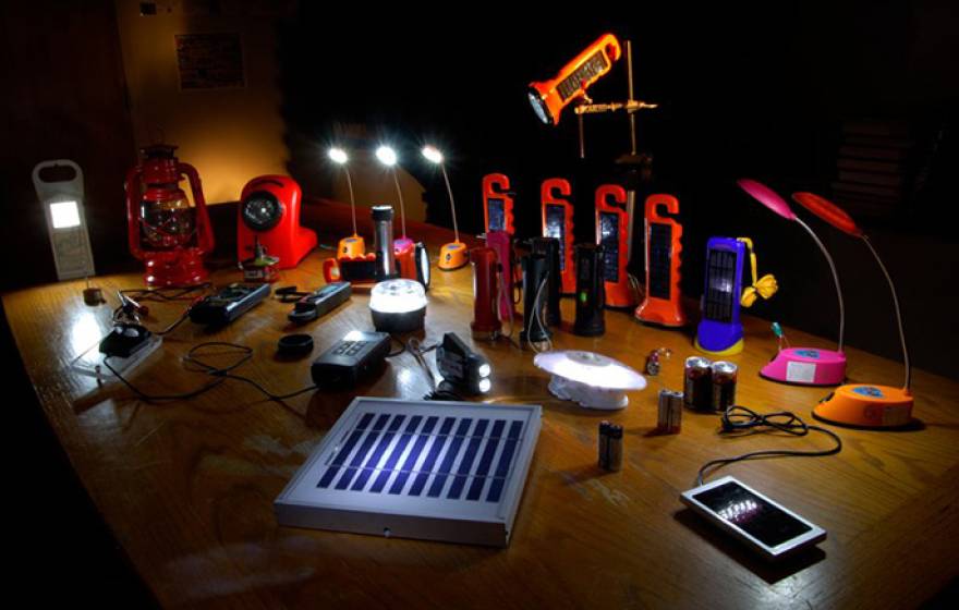 Solar LED products in testing lab