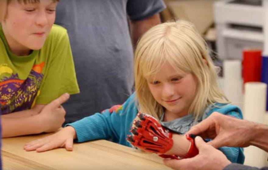 Sophie and her 3-D-printed hand