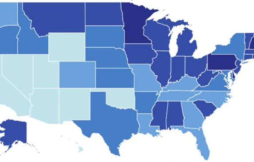student debt map U.S.