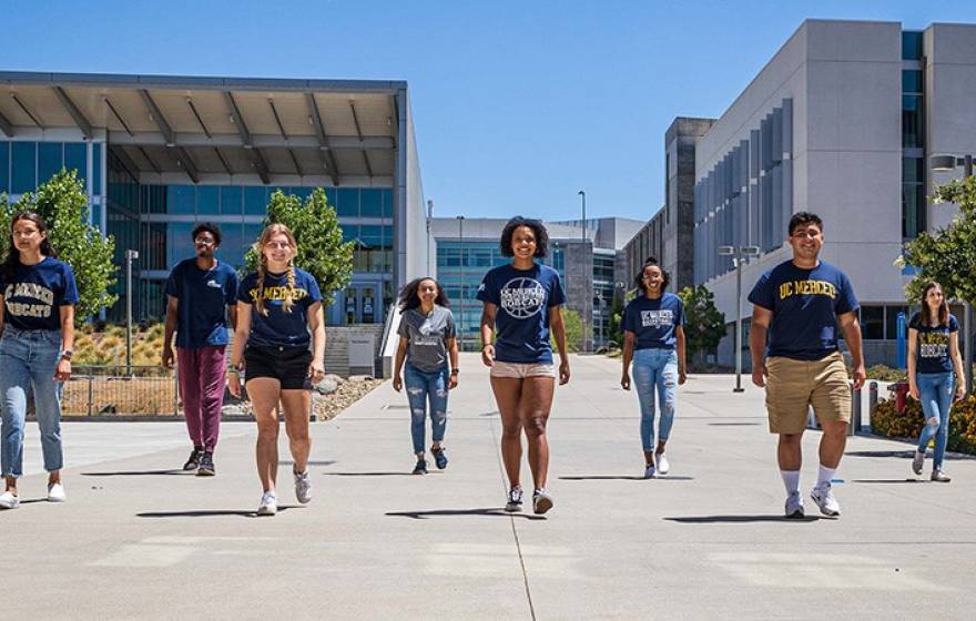 Students on the UC Merced campus