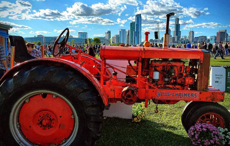 red tractor in Chicago