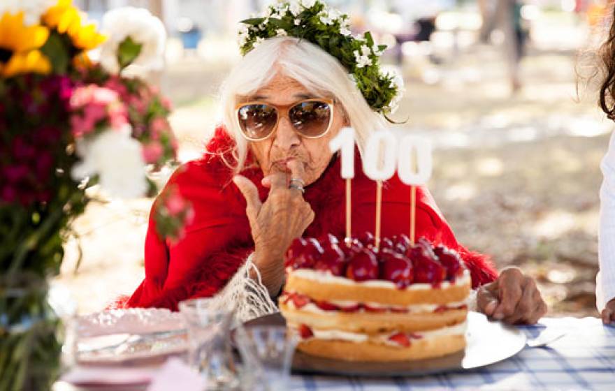 UC Berkeley study 100 birthday candle old woman