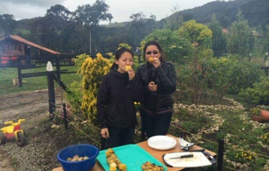 Meiling Gao (left), a 2015 USAID fellow from UC Berkeley with Juliana Hernández in Colombia