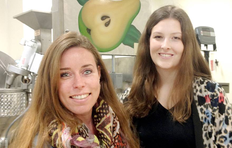 Kirsten Goijvaerts, left, and Nienke Kramer, both seniors from Wageningen University, have studied at UC Davis during winter quarter.