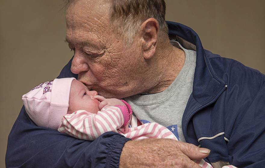 , Buster Halcomb with granddaughter Serenity