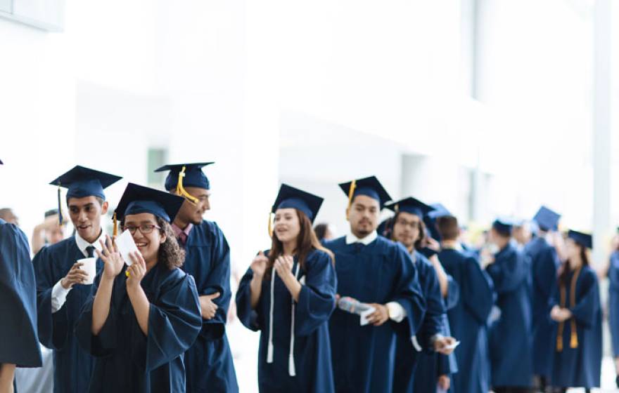 Graduates-to-be line up at the UCLA community school