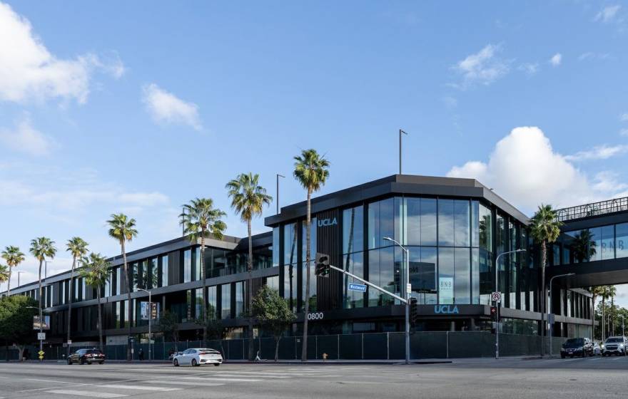 Visualization of an empty mall with UCLA logos on it