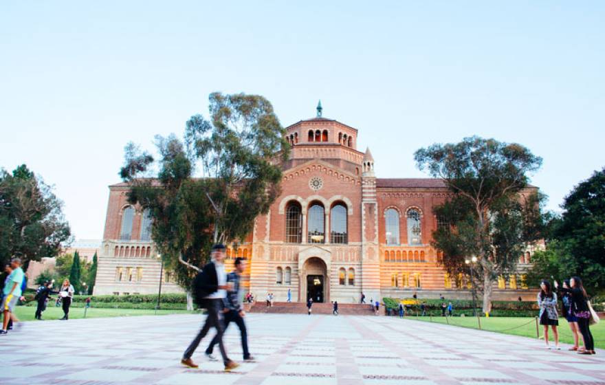 UCLA royce hall with students