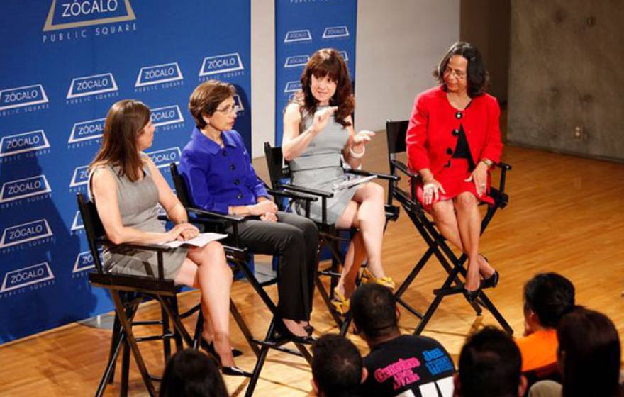 Participating on a Zocalo panel to discuss the social and economic forces limiting low-income Americans&#039; access to healthy food and exercise were Anna Gorman (from eft), UCLA&#039;s Roshan Bastani, Tracie McMillan and LaVonna Lewis.