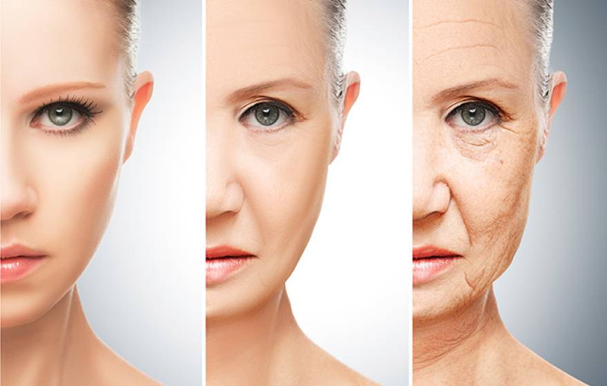 aging woman: young, middle aged, old