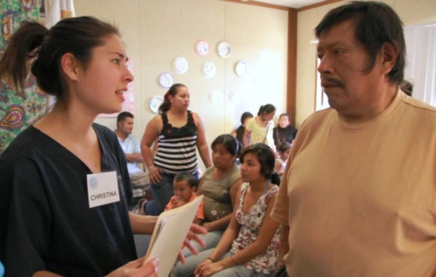 Volunteer student and patient Enrique Juarez Gonzalez