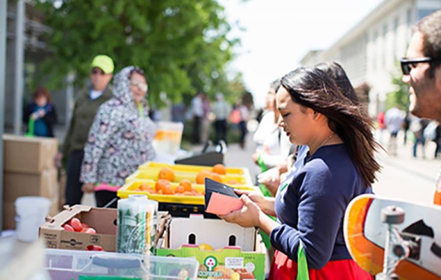 Everyone in the UC Merced community can get fresh produce from the farmers market truck that comes to campus each week.