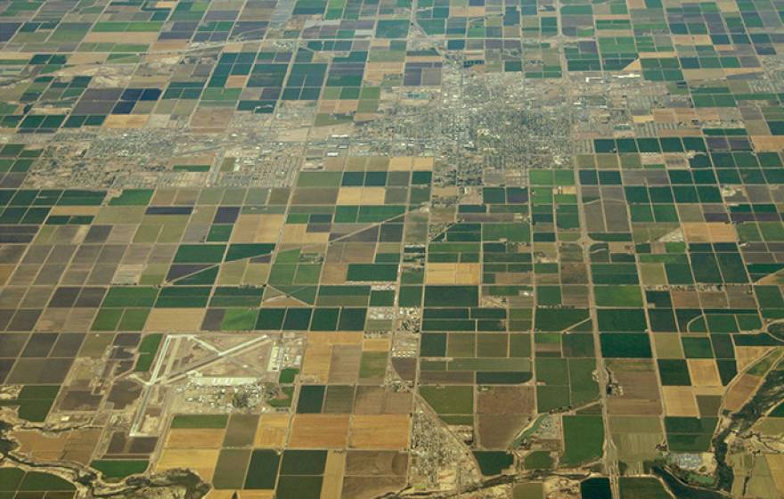 Aerial image showing farming in California's Imperial Valley.