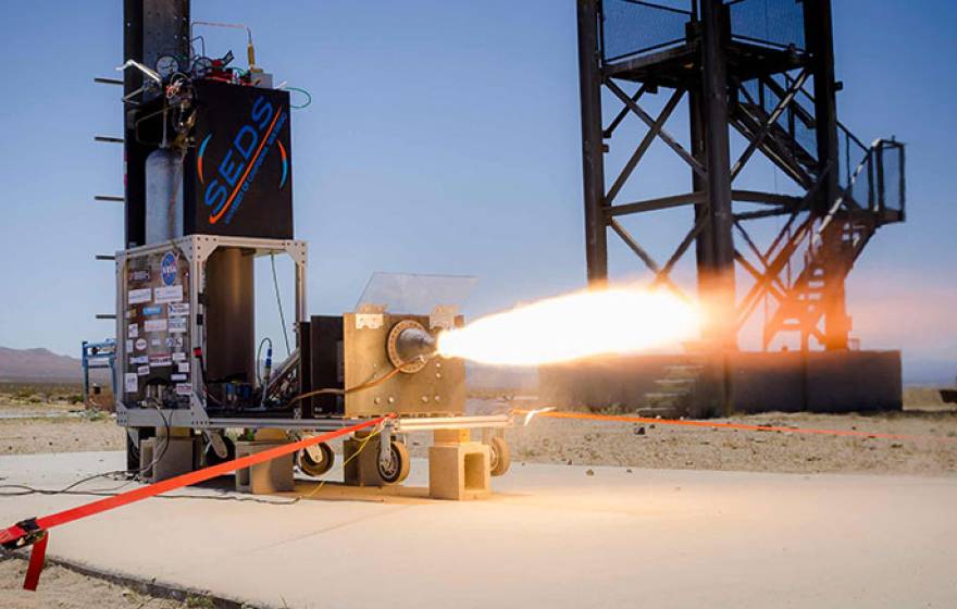 3-D-printed rocket test