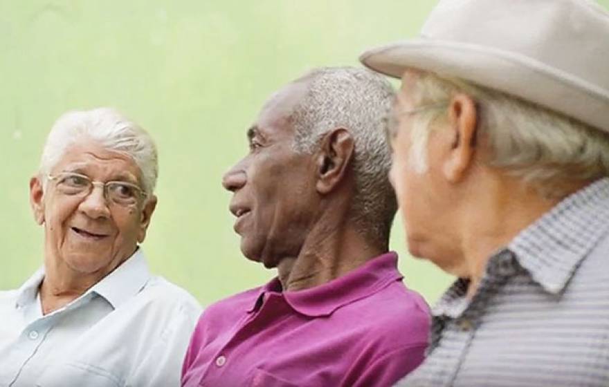 elderly men chatting