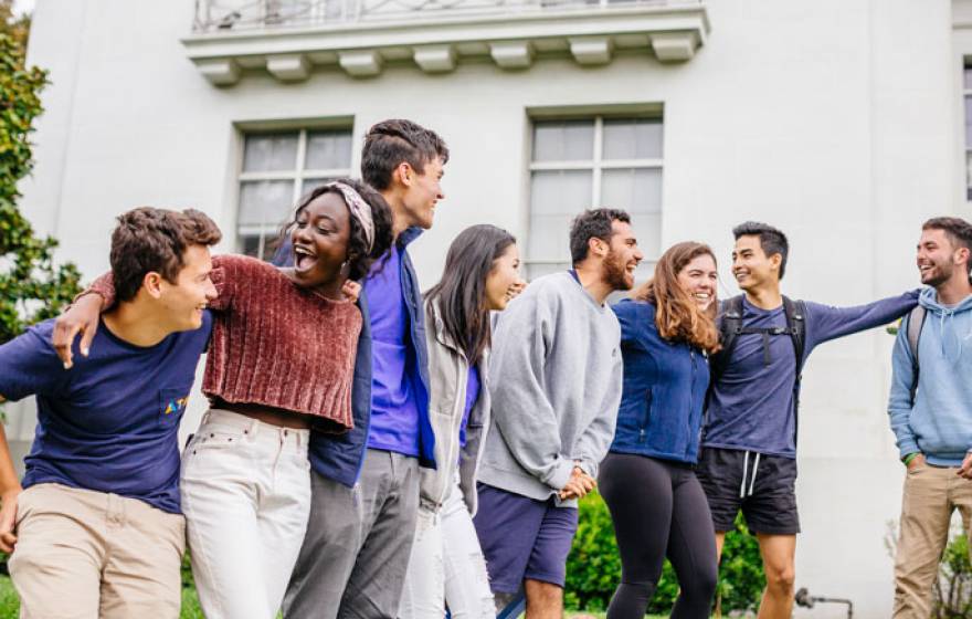 Group of happy students