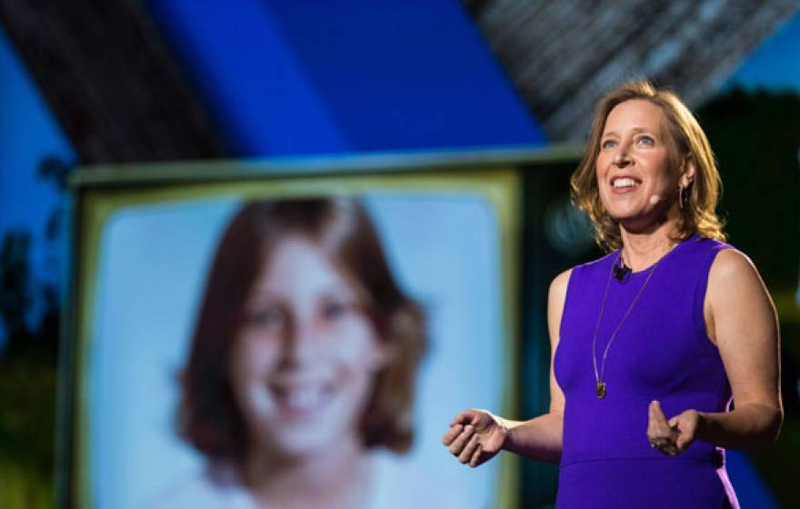 Susan Wojcicki speaking at a conference