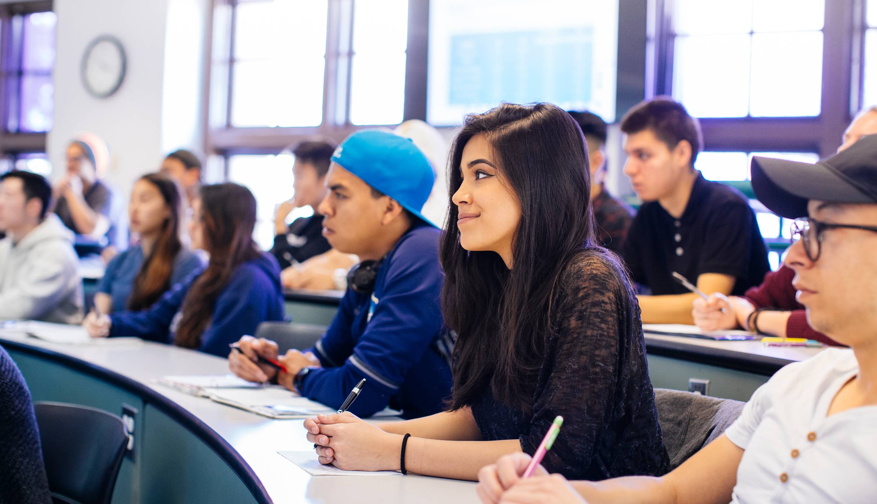 Student sitting in a lecture hall