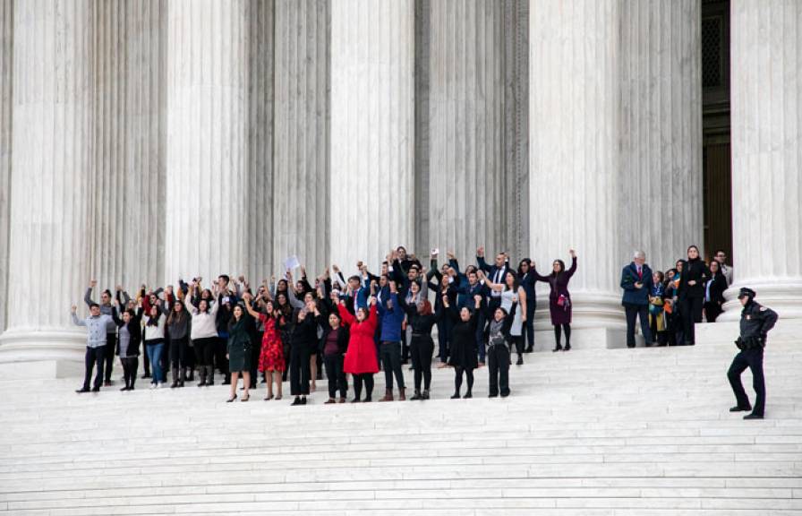 Group on the steps of the capital building in DC