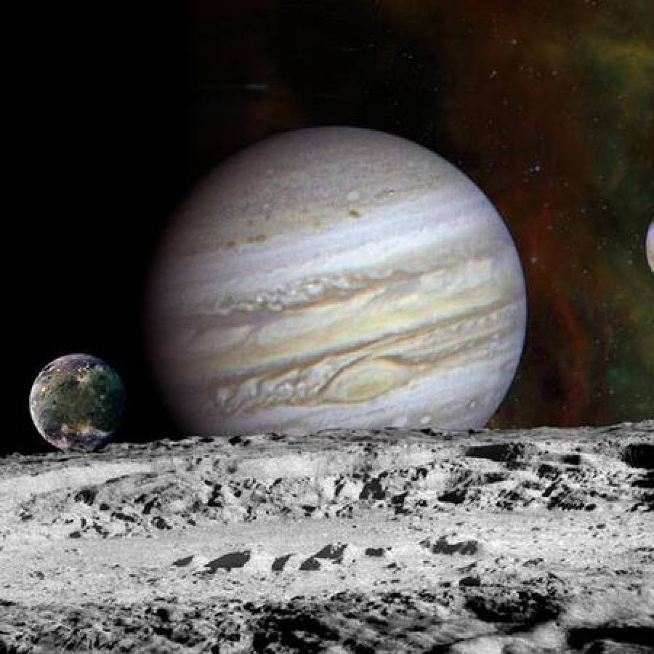 Solar system and moons of Jupiter