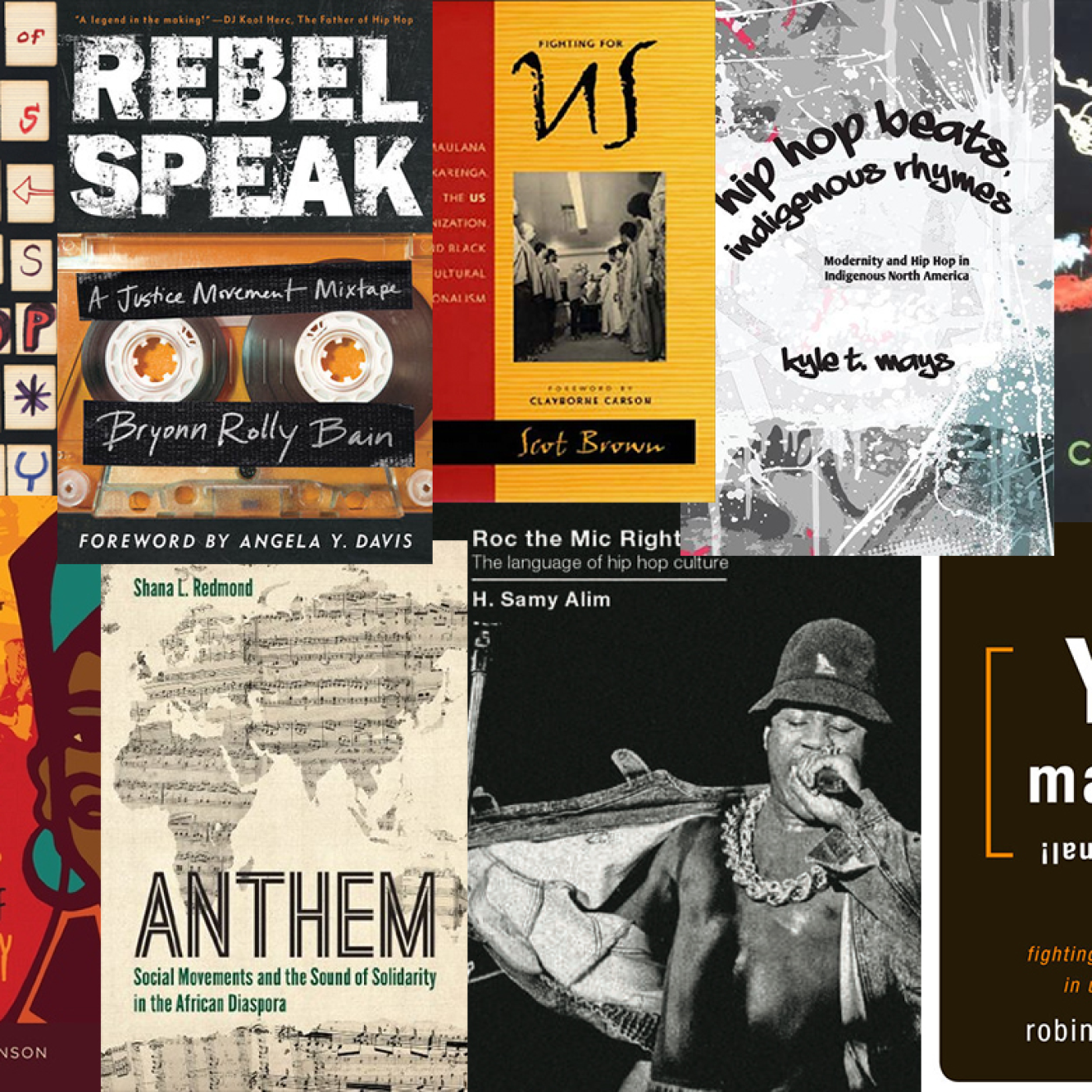 Book covers on hip-hop and Black culture by UCLA faculty members