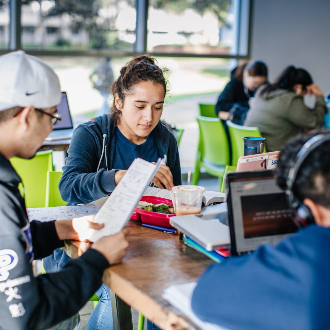 Students working together at a table