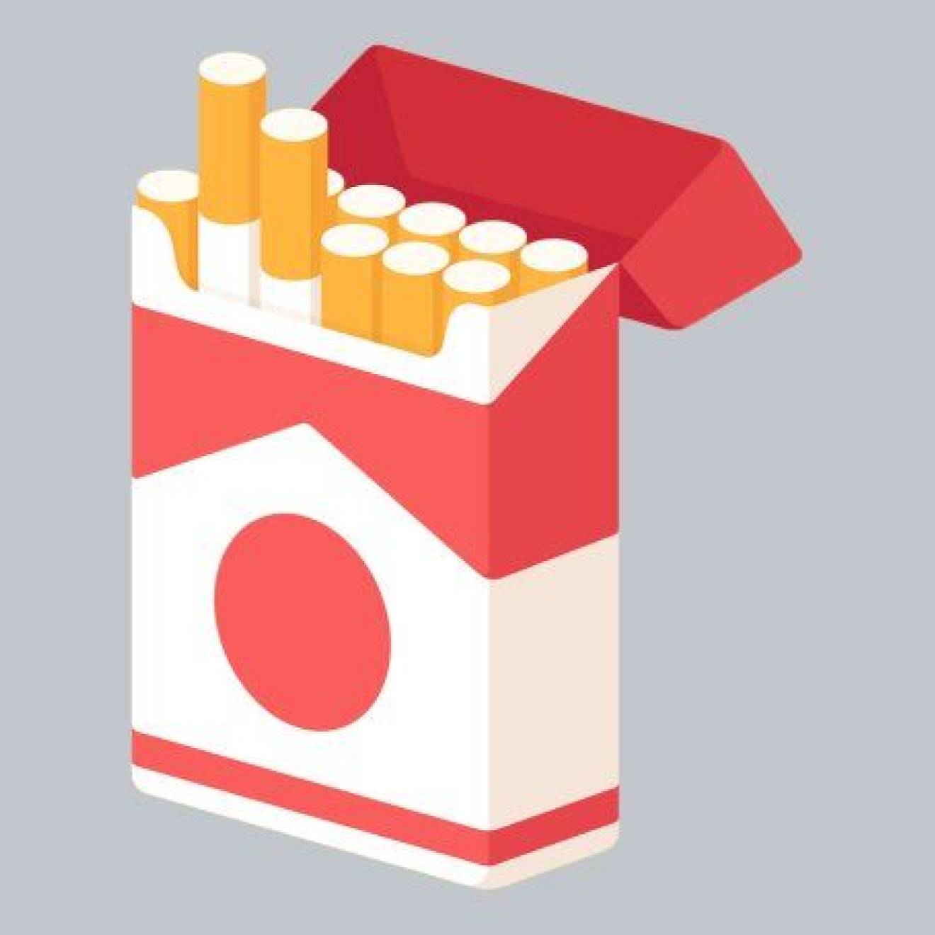 Illustration of an open cigarette pack