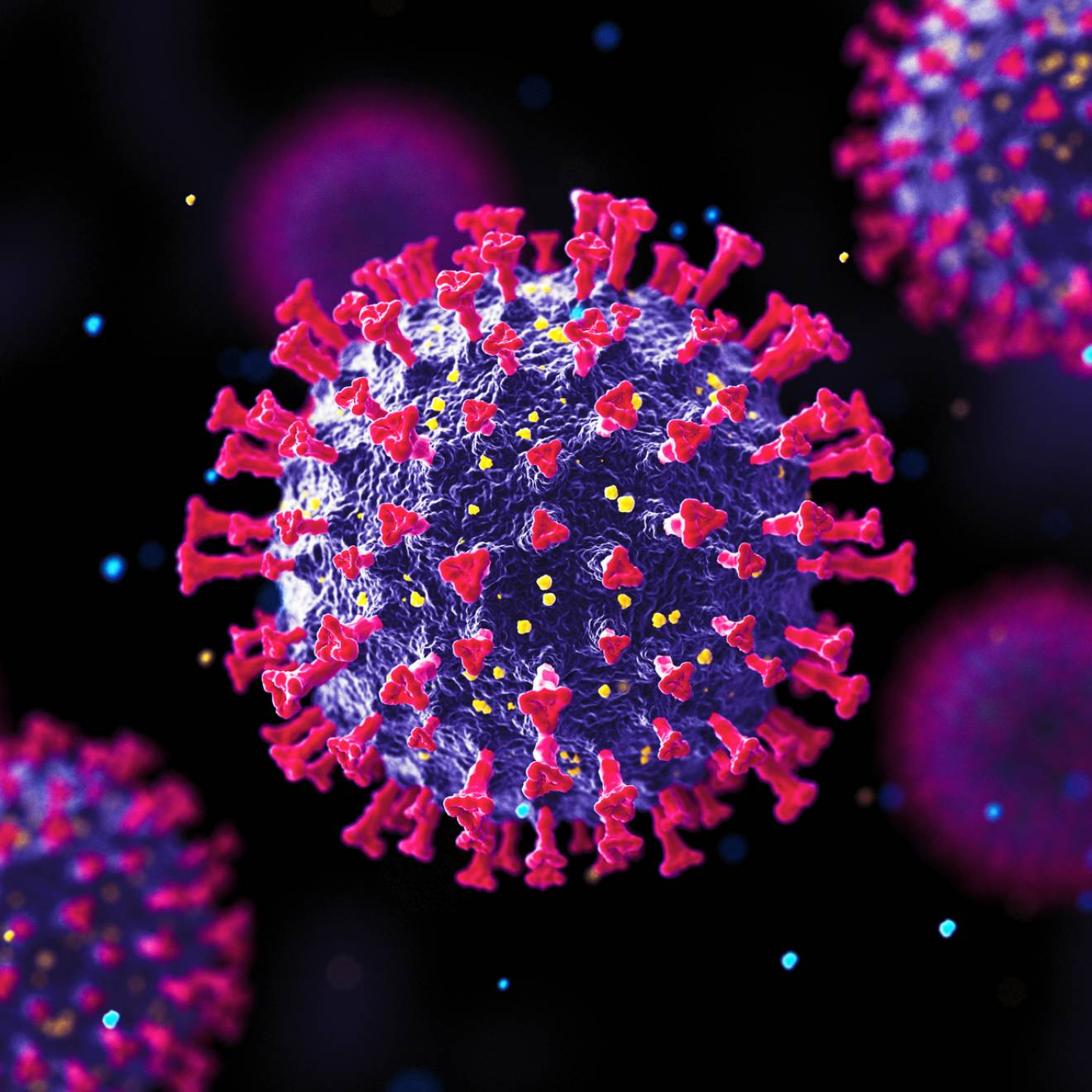 Coronavirus molecules illustration